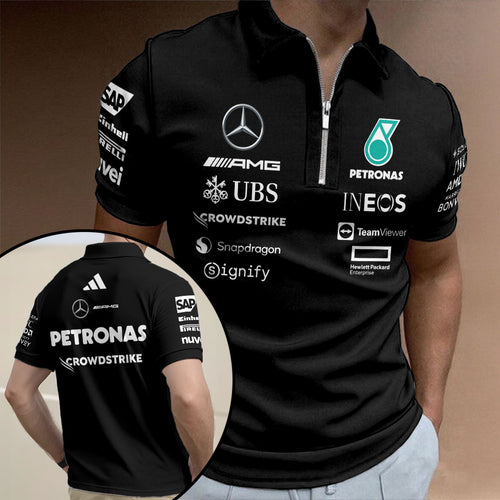 Mercedes AMG Petronas F1 Team 2025 Zip Polo Shirt – GNE4819