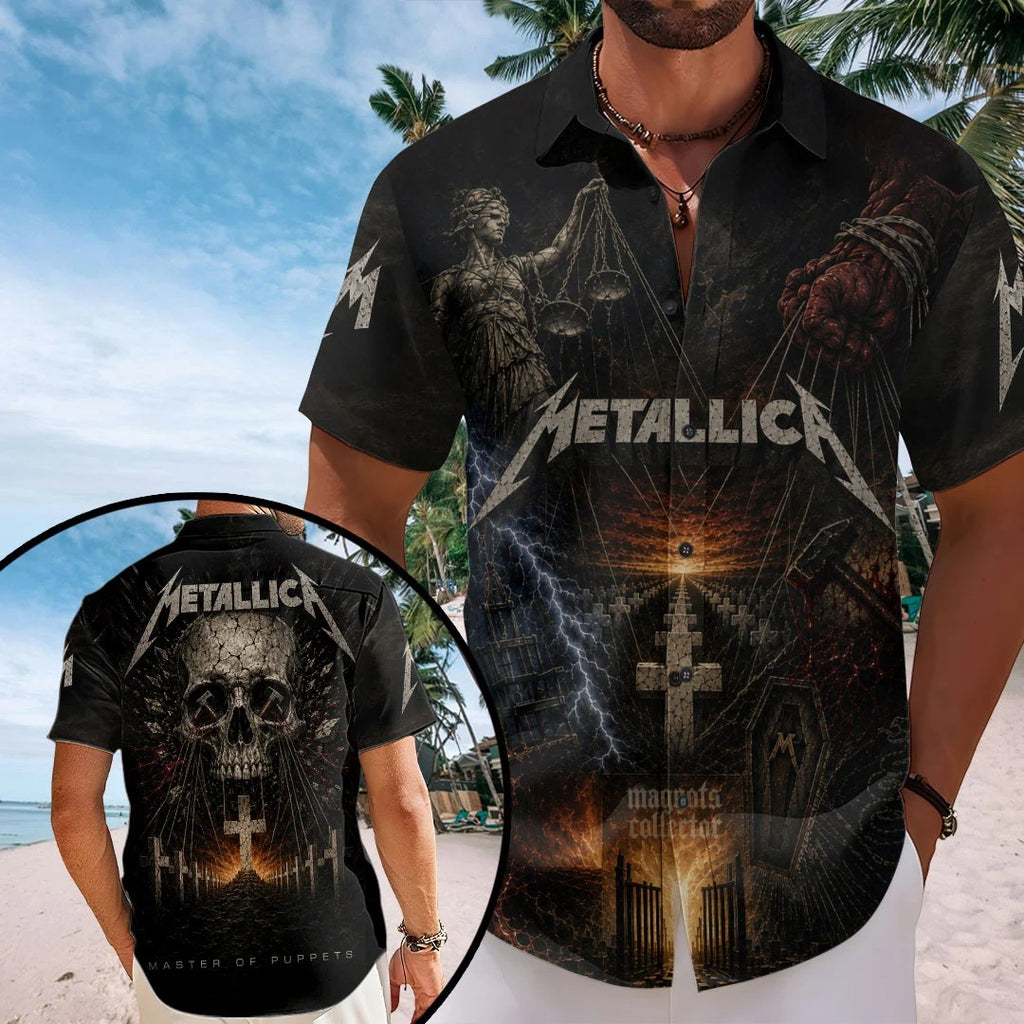 Metallica Short Sleeve Button-Down Shirt – TMTHU9012