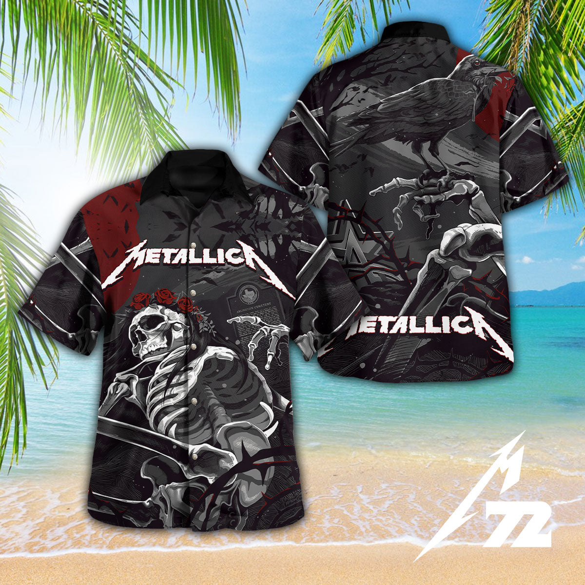 Metallica 3D Hawaiian Apparel – TANTN 12168