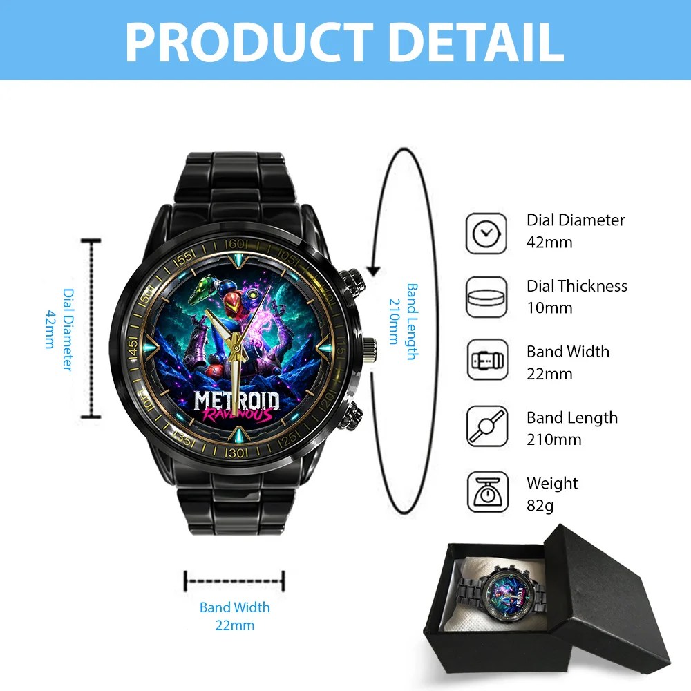 Metroid Ravenous Black Stainless Steel Watch – GNE8658