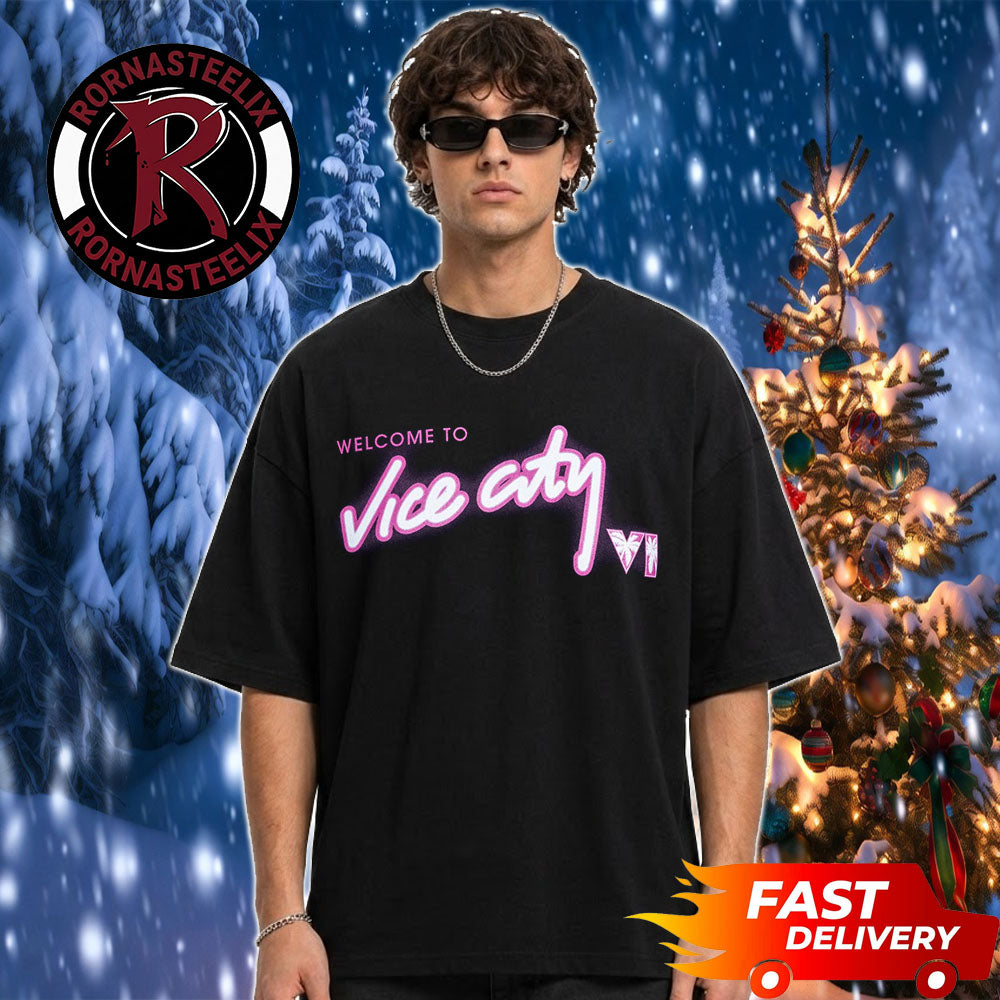 Miami Heat x Duvin Leisure GTA VI Welcome to Vice City VI Unisex T Shirt