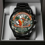 Miami Hurricanes Football 2026 Fiesta Bowl Champions Black Stainless Steel Watch – TANTN20140