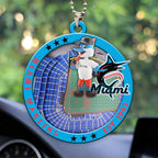 Miami Marlins Custom shape 2-sided Acrylic Car Ornament – HOATT13046