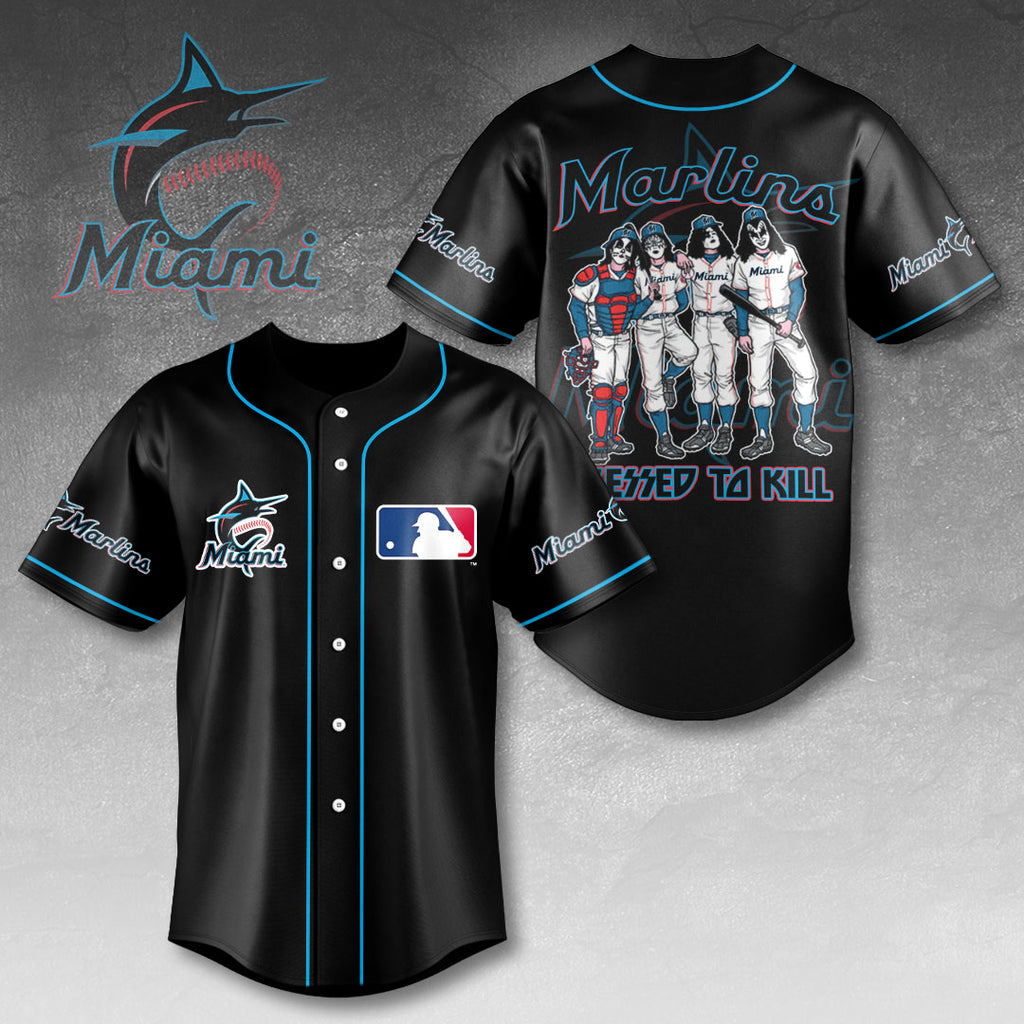 Miami Marlins x KISS Baseball Jersey – HOATT13413