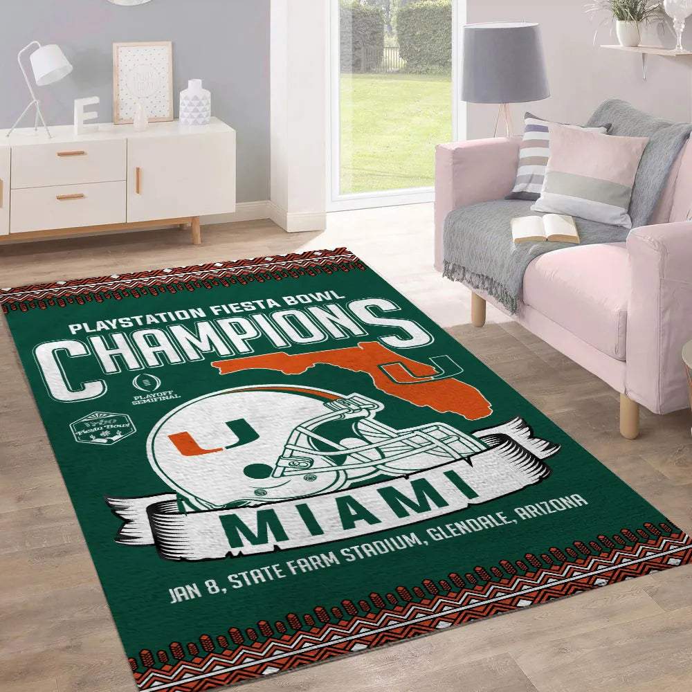 Miami Hurricanes Football Rectangular Rug – TANTN20115