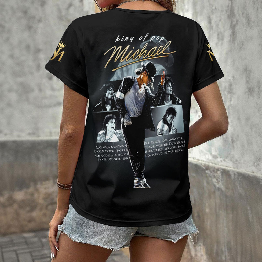 Michael Jackson 3D Women's V-Neck T-Shirt – HOATT18381