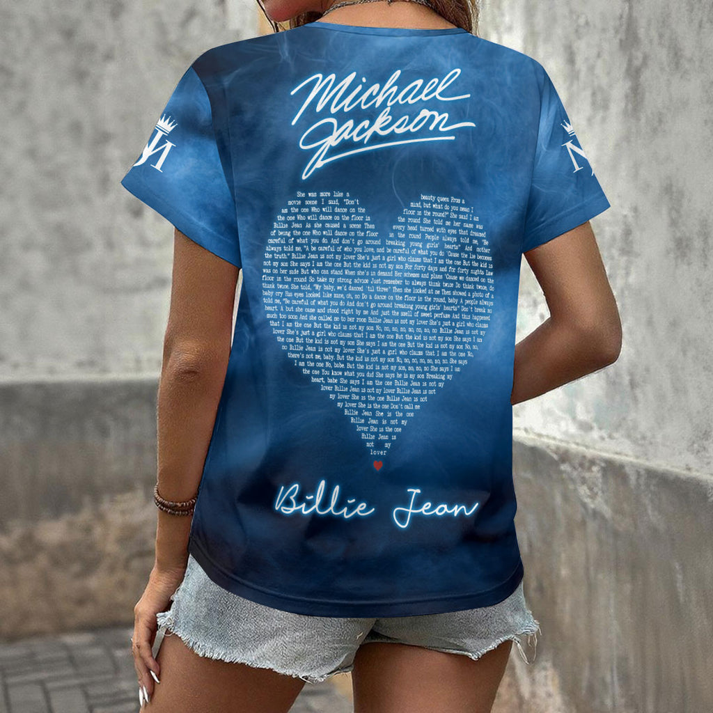 Michael Jackson 3D Women's V-Neck T-Shirt – HOATT19103
