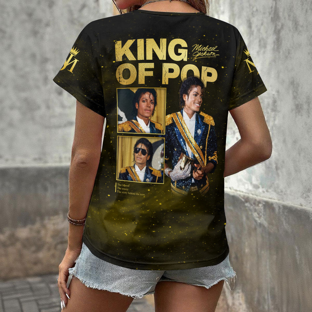 Michael Jackson 3D Women's V-Neck T-Shirt – HOATT19689