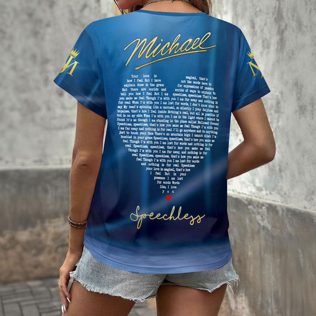 Michael Jackson 3D Women's V-Neck T-Shirt – HOATT19778
