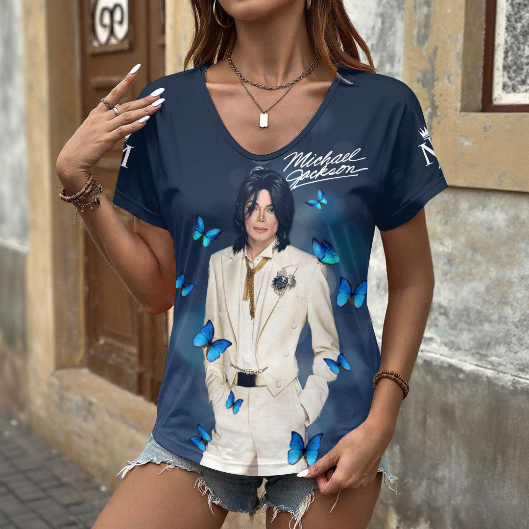 Michael Jackson 3D Women's V-Neck T-Shirt – HOATT20118
