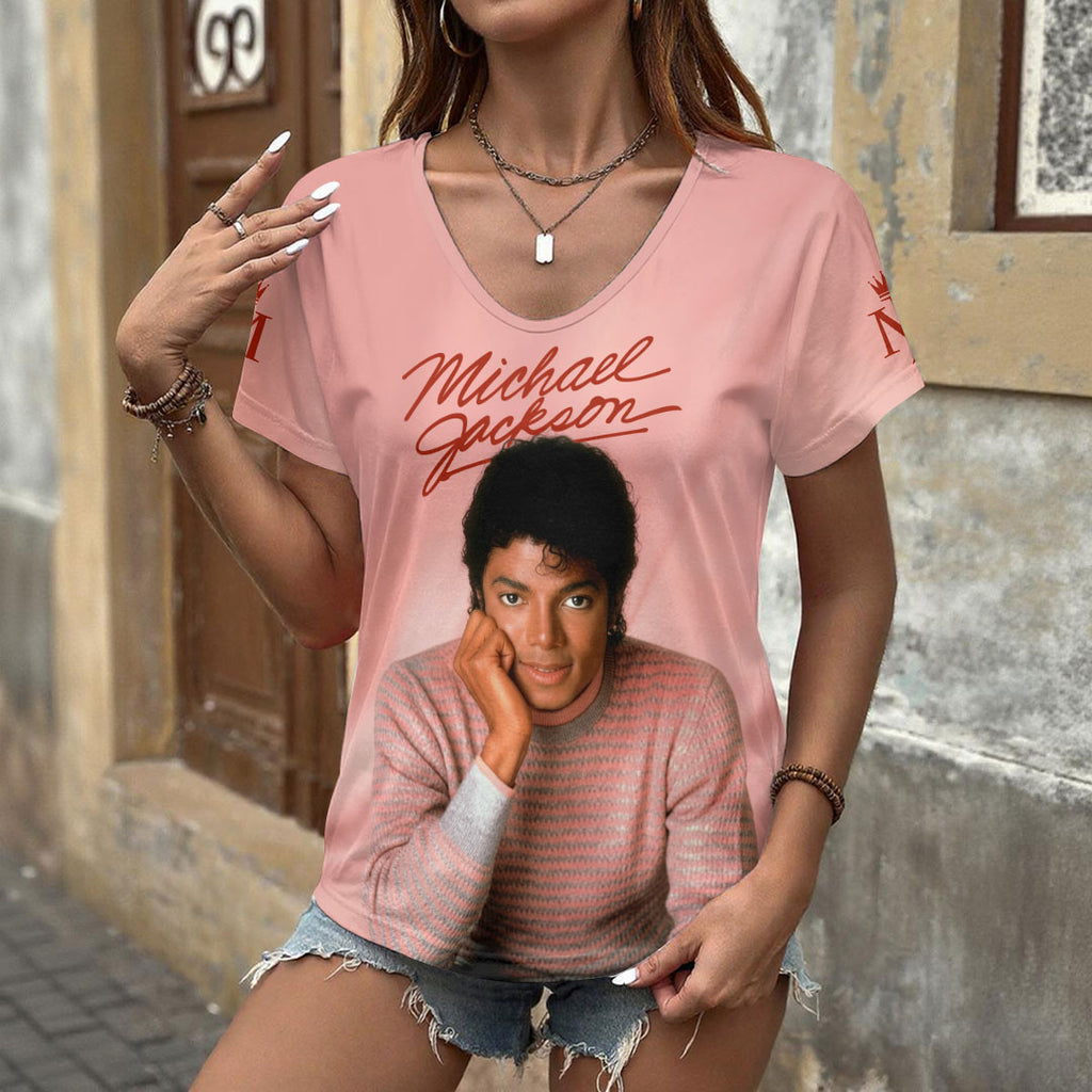 Michael Jackson 3D Women's V-Neck T-Shirt – HOATT20197