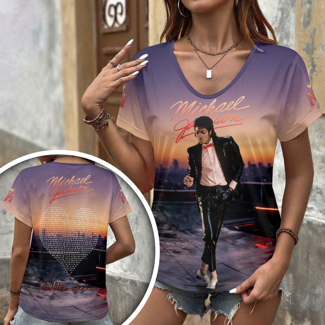 Michael Jackson 3D Women's V-Neck T-Shirt – HOATT20198