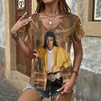 Michael Jackson 3D Women's V-Neck T-Shirt – HOATT20343