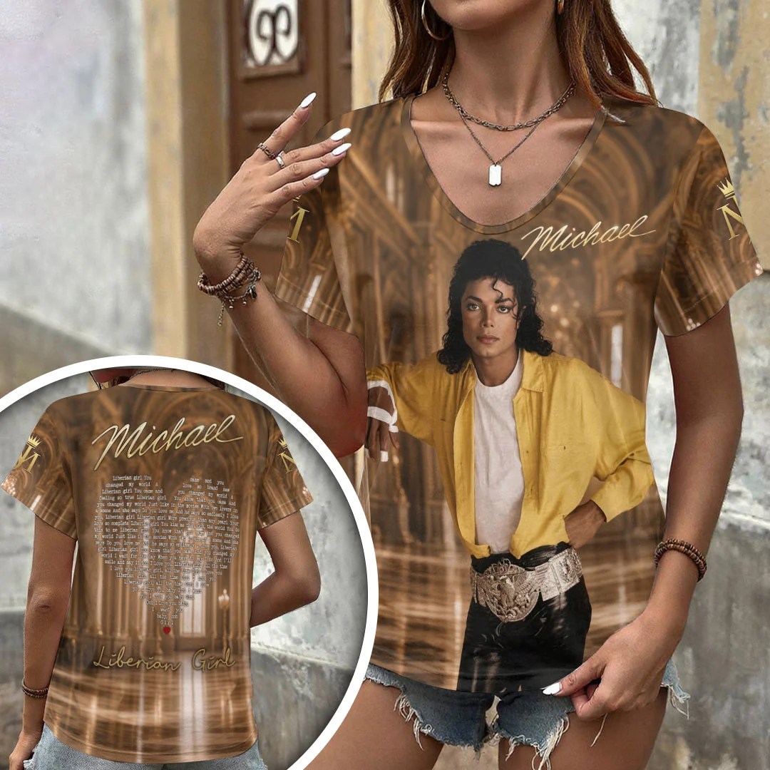 Michael Jackson 3D Women's V-Neck T-Shirt – HOATT20343