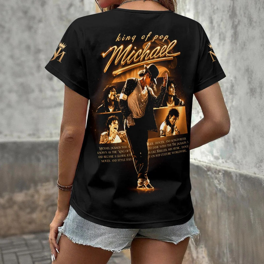 Michael Jackson 3D Women's V-Neck T-Shirt – HOATT20568