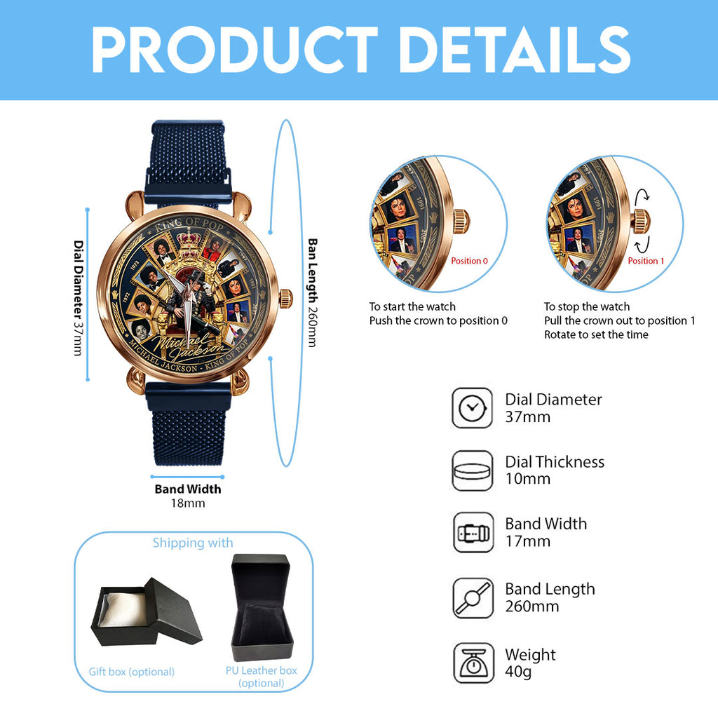 Michael Jackson Mesh Strap Quartz Watch – TMTHU6124