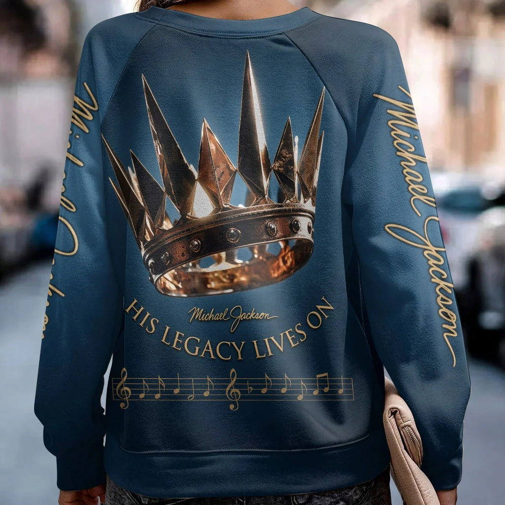 Michael Jackson Round Neck Raglan Sleeve Sweatshirt – TMTHU9549