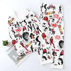 Michael Jackson Satin Pajama Set with Piping – TMTHU7701