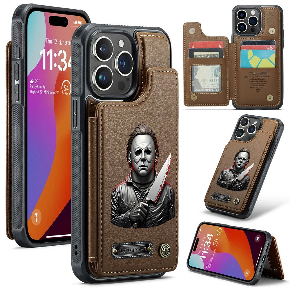 Personalized Michael Myers Leather Wallet Phone Case – TANTN15207
