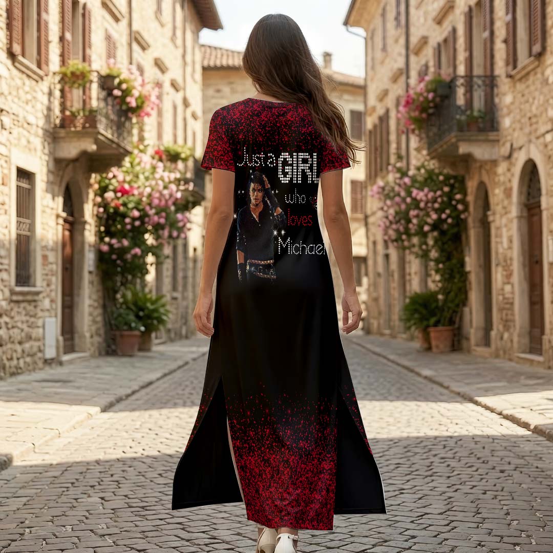 Michael Jackson Short Sleeve Maxi Dress – HOATT19511