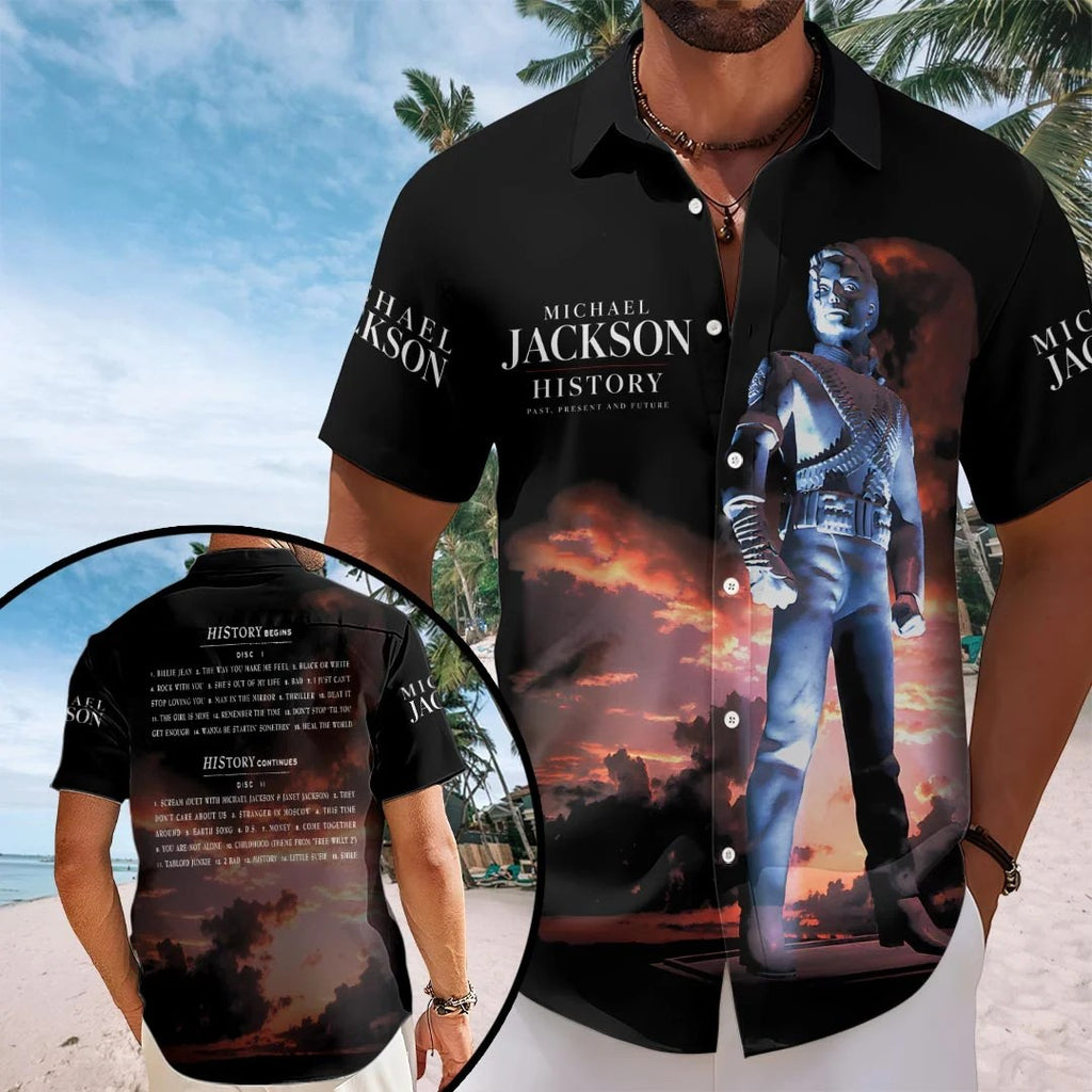 Michael Jackson Short Sleeve Button-Down Shirt – HOATT20663