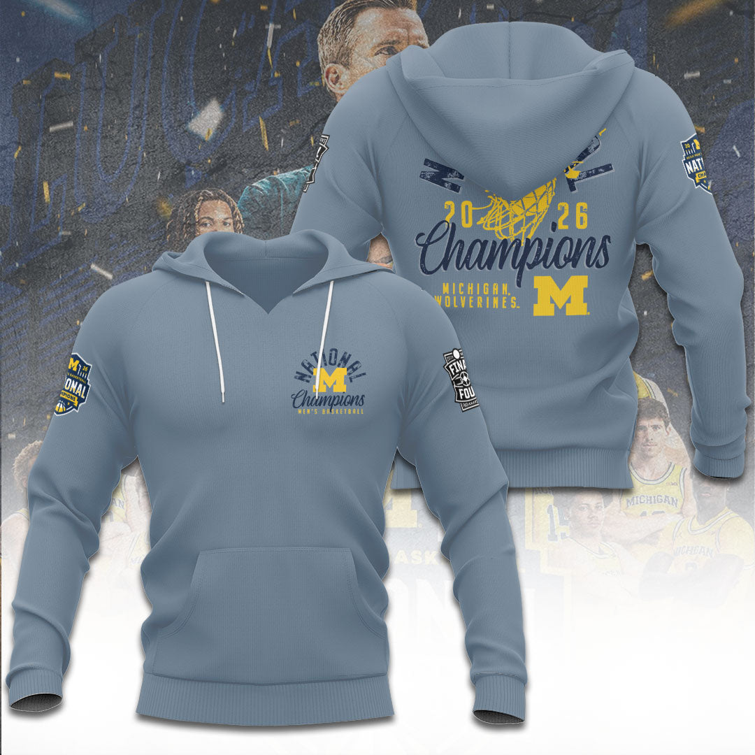 Michigan Wolverines 2026 Men's Basketball National Champions 3D Apparel – TANTN22130