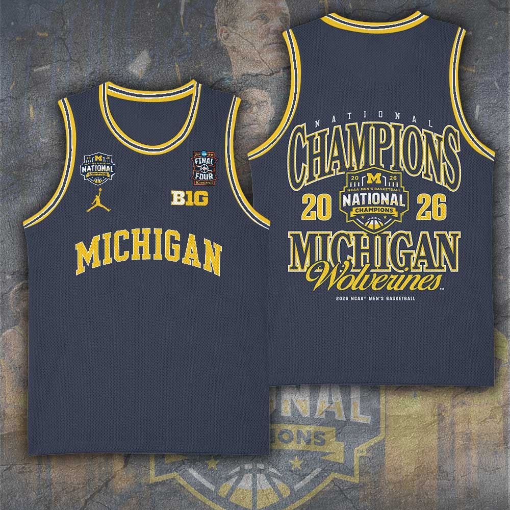 Michigan Wolverines 2026 Men's Basketball National Champions Basketball Jersey – TANTN22327