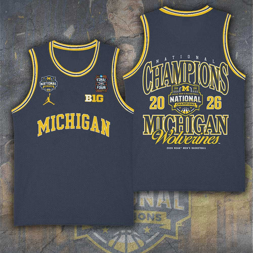Michigan Wolverines 2026 Men's Basketball National Champions Basketball Jersey – TANTN22327