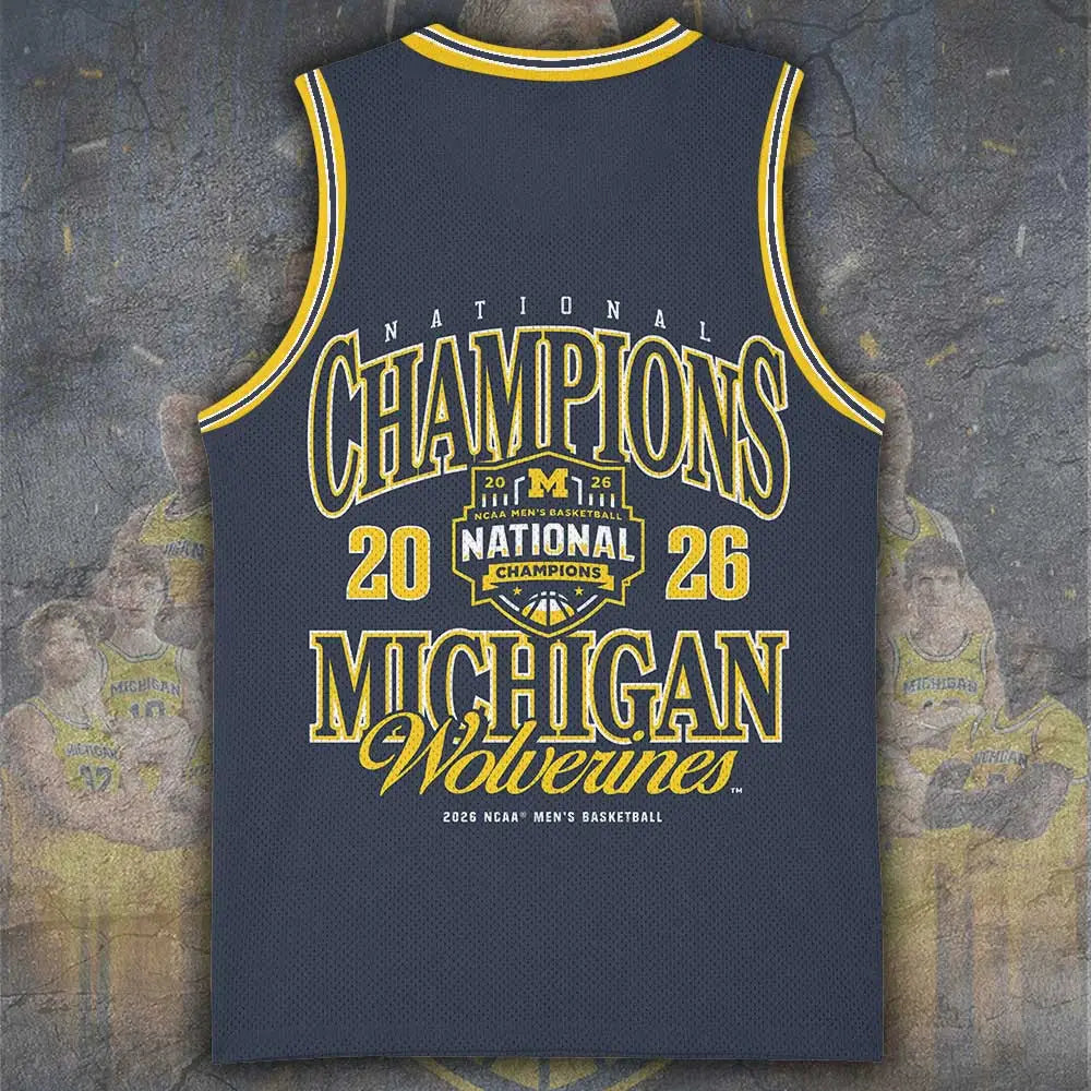 Michigan Wolverines 2026 Men's Basketball National Champions Basketball Jersey – TANTN22327