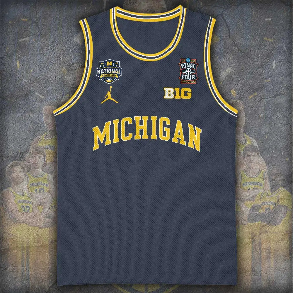 Michigan Wolverines 2026 Men's Basketball National Champions Basketball Jersey – TANTN22327