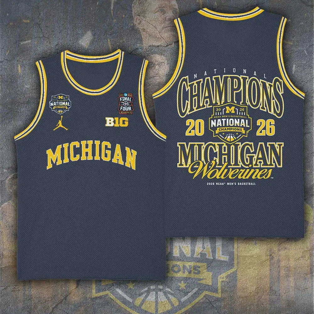 Michigan Wolverines 2026 Men's Basketball National Champions Basketball Jersey – TANTN22327
