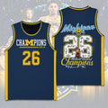 Michigan Wolverines 2026 Men's Basketball National Champions Basketball Jersey – TANTN22154