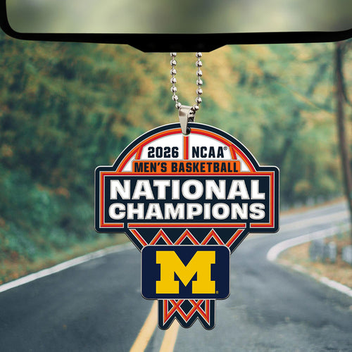 Michigan Wolverines 2026 NCAA Men's Basketball National Champions Custom shape 2-sided Acrylic Car Ornament – TMTHU4956