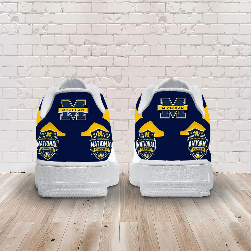 Michigan Wolverines 2026 NCAA Men's Basketball National Champs AF1 Sneaker – TMTHU5119