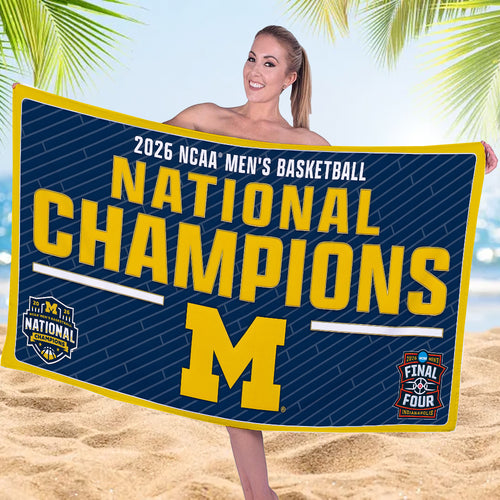 Michigan Wolverines 2026 NCAA Men's Basketball National Champs Rectangle Beach Towel – TMTHU4965