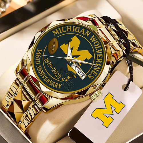 Michigan Wolverines Football Alloy Luxury Quartz Watch – HOATT13479