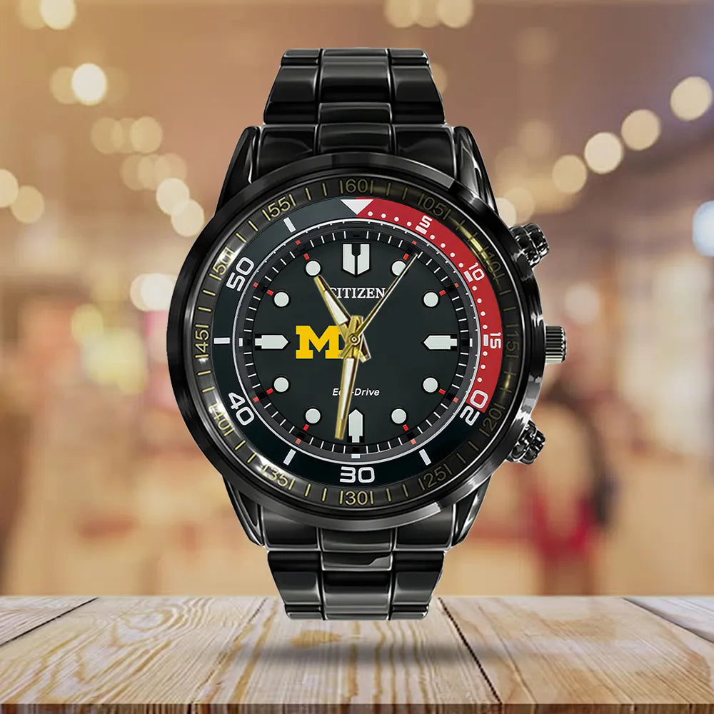 Michigan Wolverines Men's Basketball Black Stainless Steel Watch – TMTHU5084