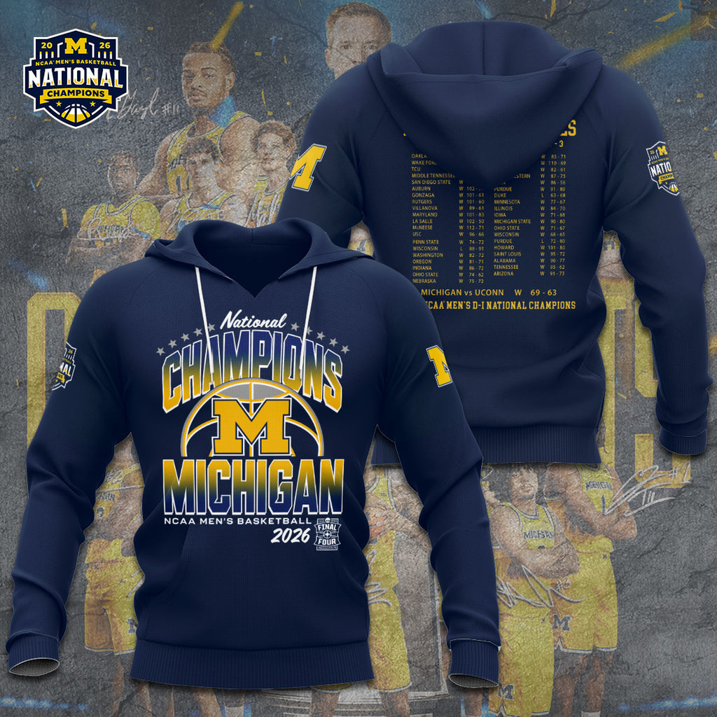 Michigan Wolverines Men's Basketball 3D Apparel – GNE6183