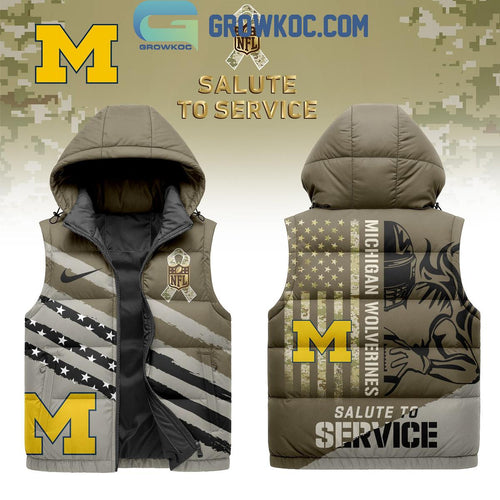 Michigan Wolverines Salute To Service Sleeveless Puffer Jacket