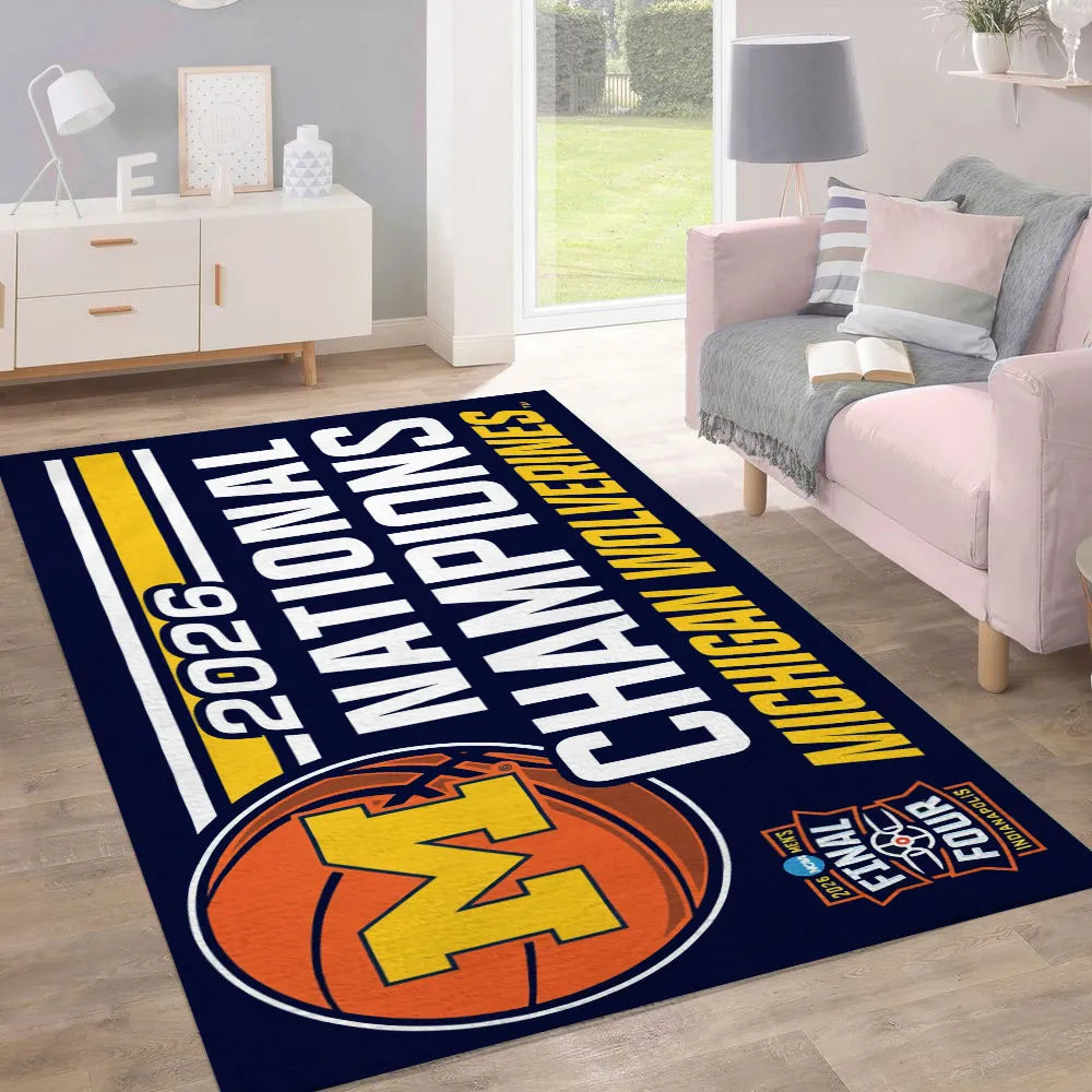 Michigan Wolverines 2026 Men's Basketball National Champions Rectangular Rug – TANTN22322