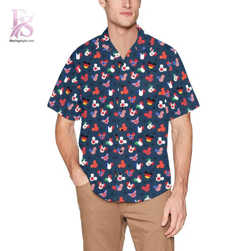 Mickey Mouse country flag Hawaiian Shirt