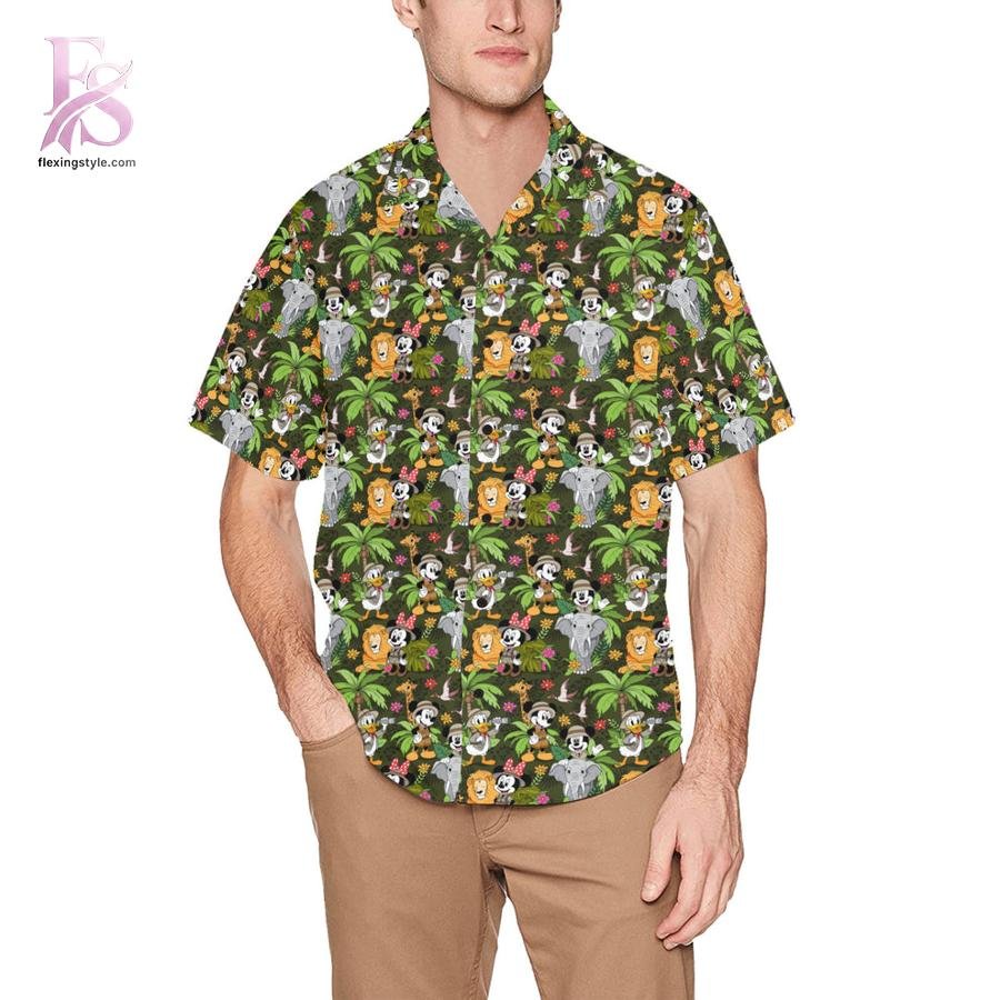 Mickey and friends in Safari Hawaiian Shirt