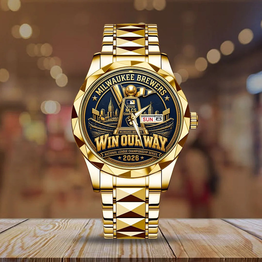 Milwaukee Brewers 2026 National League Champions Alloy Luxury Quartz Watch – TMTHU10123