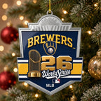 Milwaukee Brewers 2026 World Series Custom Shape 2-side Printed Acrylic Ornament – MAITM15438