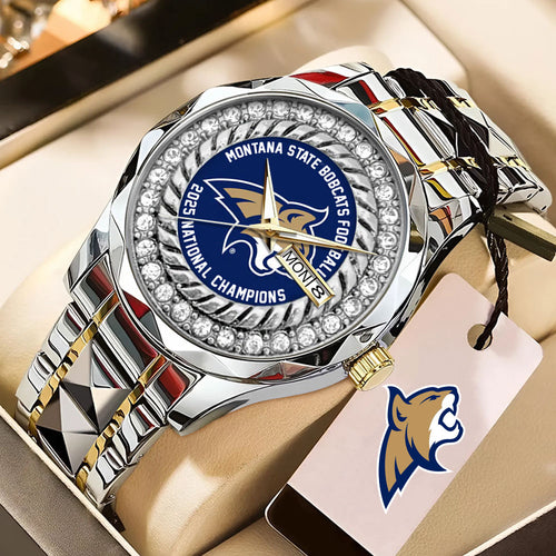 Montana State Bobcats Football 2025 National Champions Alloy Luxury Quartz Watch – MAITM14961