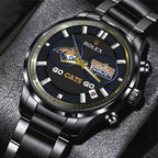 Montana State Bobcats Football 2025 National Champions Black Stainless Steel Watch – MAITM14755