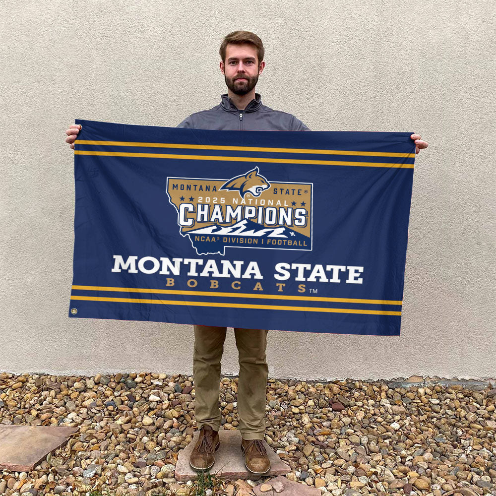 Montana State Bobcats Football 2025 National Champions 3D Double-side House Flag – MAITM14635