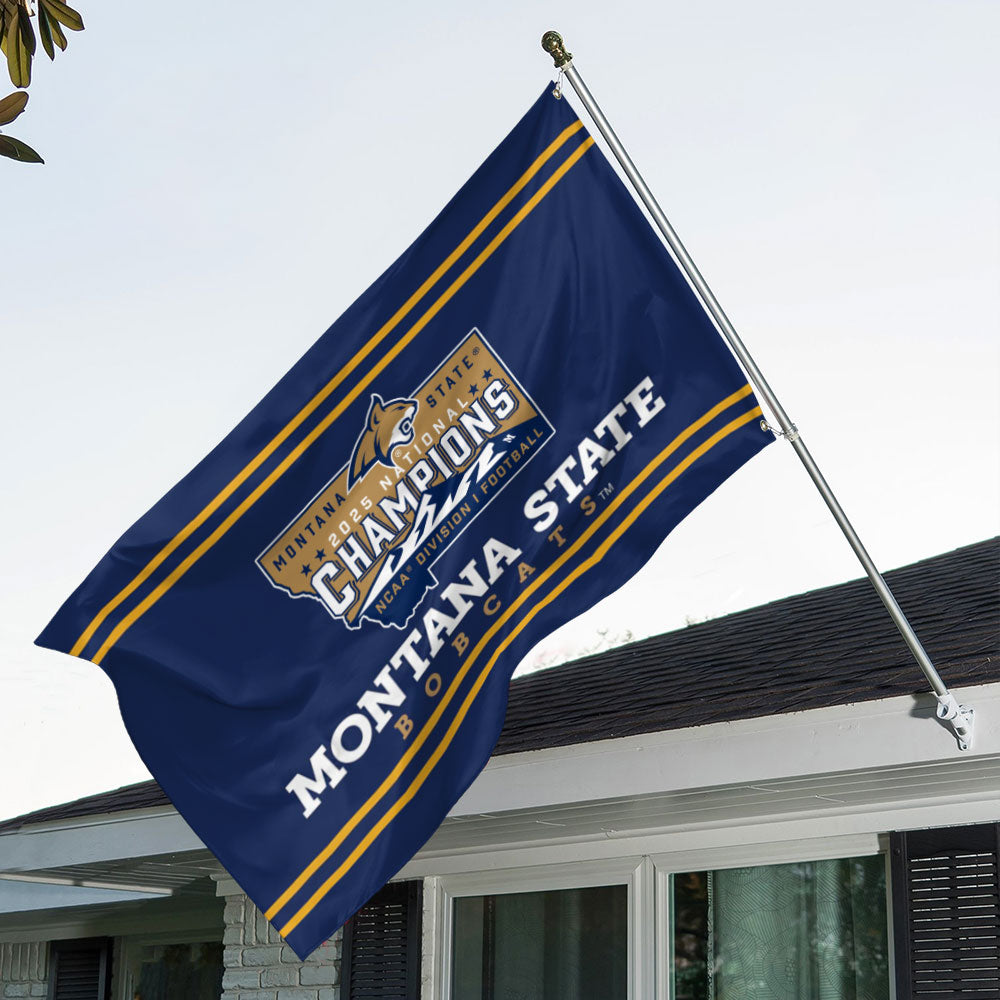 Montana State Bobcats Football 2025 National Champions 3D Double-side House Flag – MAITM14635