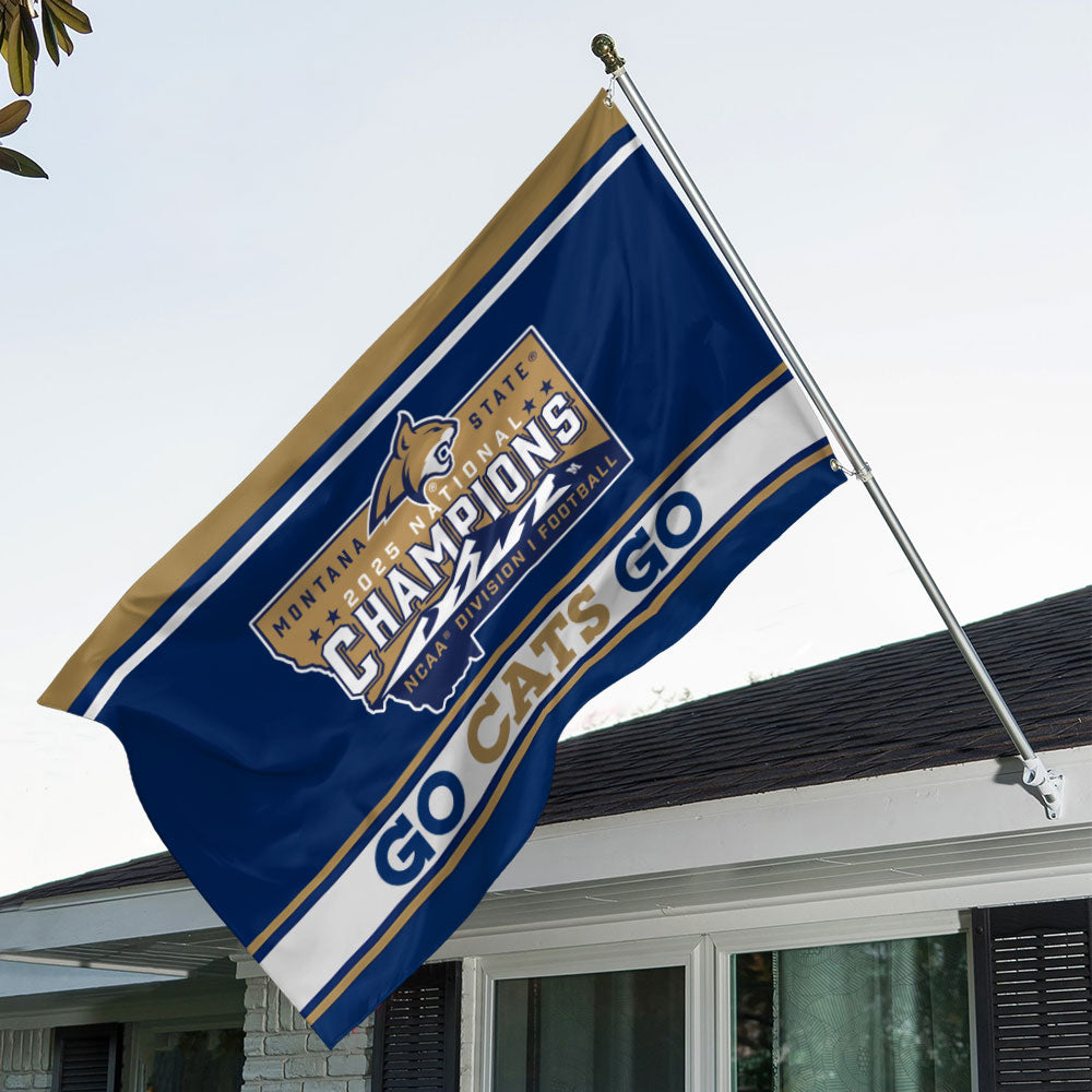 Montana State Bobcats Football 2025 National Champions 3D Double-side House Flag – MAITM14591