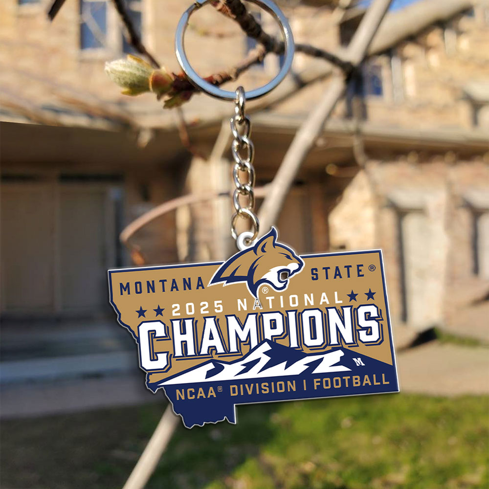Montana State Bobcats Football 2025 National Champions Custom Shape 1-sided Keychain – MAITM14711